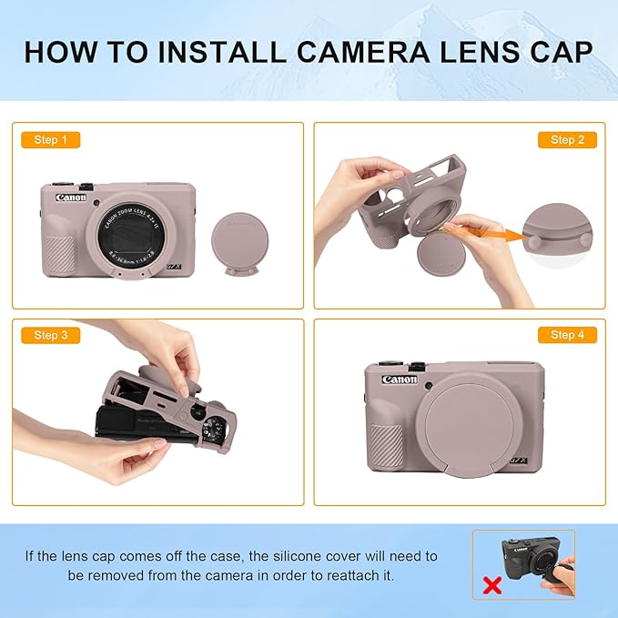 G7X Mark II Case, Protective Case for Canon Powershot G7X Mark II Digital Camera, Removable Lens Cover Silicone Sleeve Soft Camera Cover Rubber Protective Body Skin- Grey