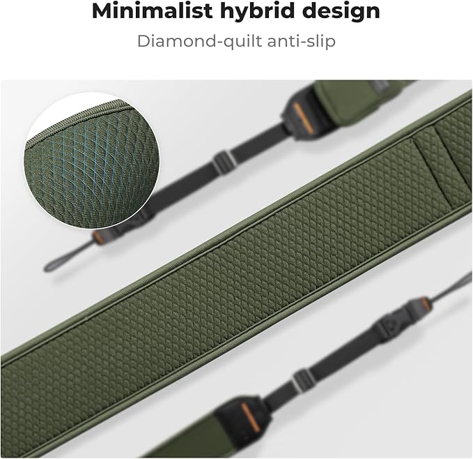 K&F Concept Camera Neck Strap for Photographers, Soft Neoprene Adjustable Shoulder Belt with Zipped Pockets