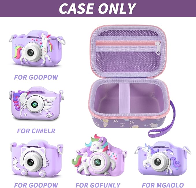 ANKHOH Kids Camera Case for Goopow/for Mgaolo/for CIMELR/for Seckton/for OZMI/for Dylanto Digital Camera Toys and Video Camcorder Storage Holder Organizer -Purple(Box only)