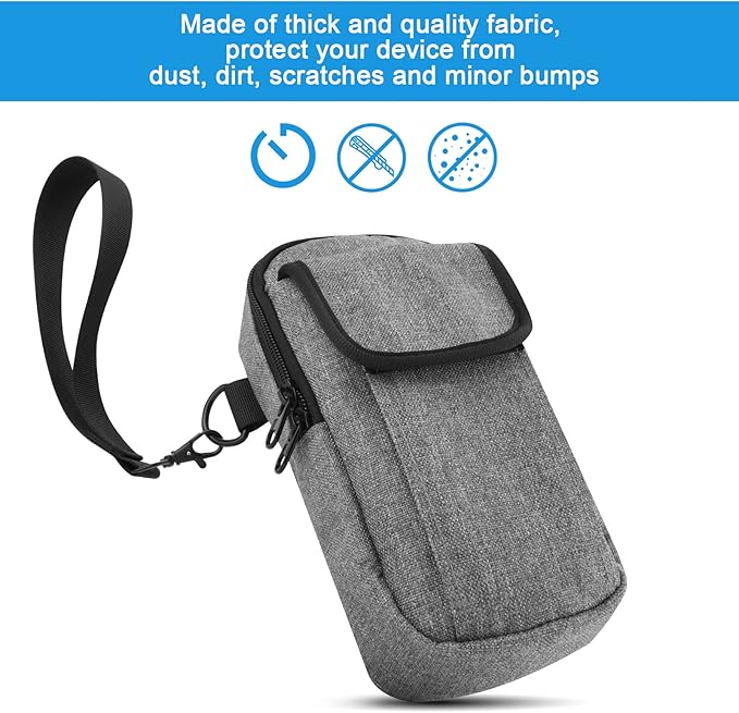 Travel Belt Case Compatible with DJI Osmo 8 / 7P / 7/6 / 5/4 SE, Portable Storage Bag Pouch with Belt keeper and Hand Strap for Smartphone Gimbal Stabilizer Accessories (Case Only)
