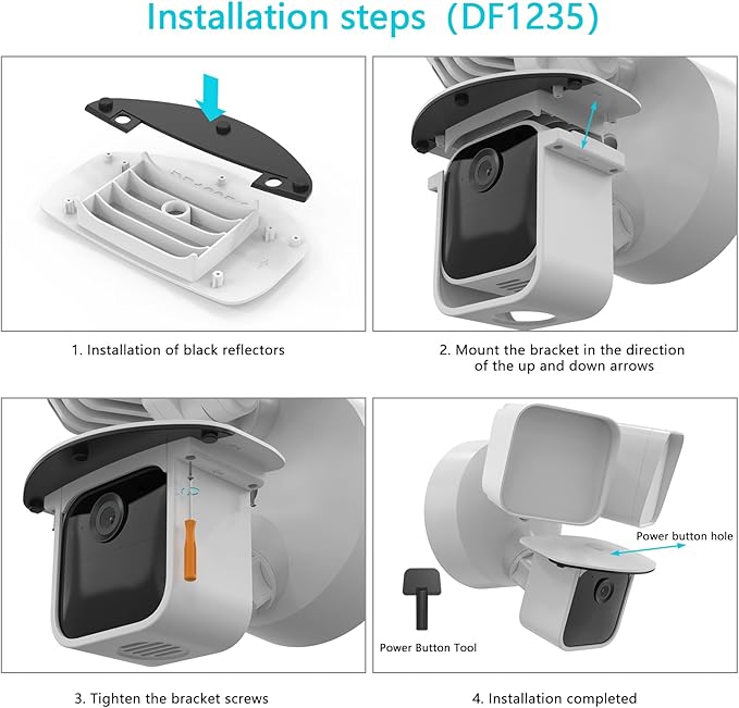 Outdoor Camera Sun Rain Shade Shield Cover Compatible with Blink Wired Floodlight Camera (White)