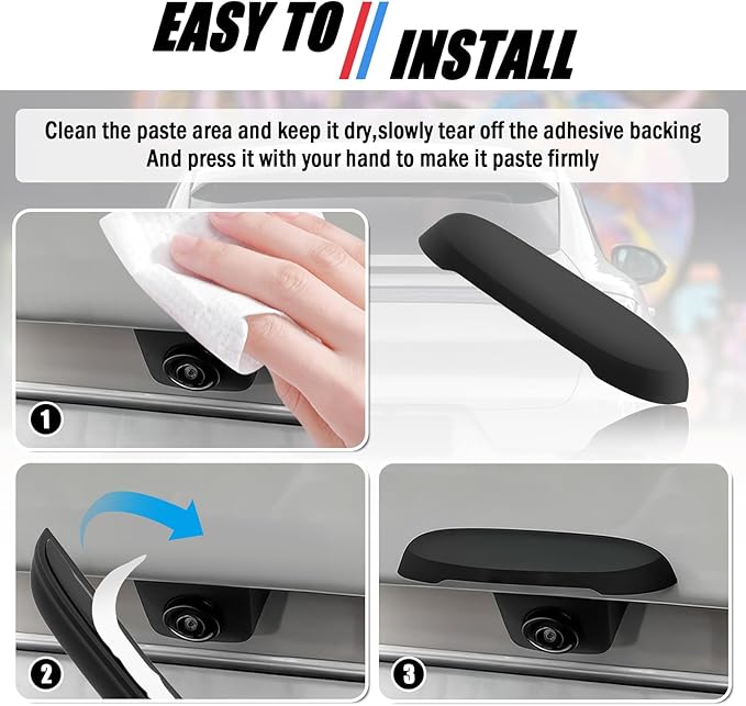Car Rear View Backup Camera Cover Rainwater Resistant,Silicone Car Rear View Camera Cover for Clear Reversing Image,Universal Self-Adhesive Backup Cameras for Cars Covers