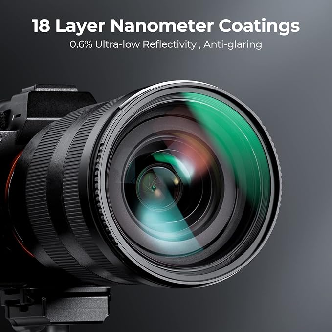 K&F CONCEPT 49mm MCUV Lens Protection Filter 18 Multi-Coated Camera Lens UV Filter Ultra Slim with Cleaning Cloth (K-Series)