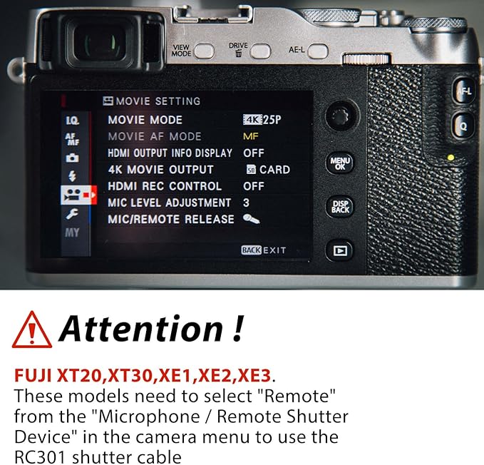 for Fuji/Canon Camera Cable Universal Iron cage Handle Shutter Release Accessory Shutter Cord RC101-E3/2.5mm Remote Control xt2 xt3 xt4 xt5 gfx50/50r/50s/100/100s can80d 90d r8 r10 650d 800d