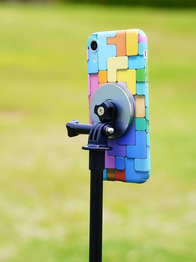 Golf Monopod Stick, Record Golf Swing with Magnetic Phone Holder, Adjustable Tripod with Spike Stake Golf Accessories Golf Swing Training, Compatible with Gopro Insta, Golf Train Aids