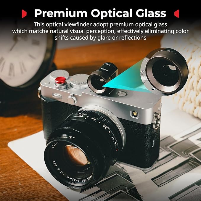 SmallRig 28mm External Optical Viewfinder, 4:3 Viewfinder, 5-Lens Optical System with Vintage Film-era Shooting for FUJIFILM, for Leica, for RICOH, for Canon, for Sony, for Nikon - 5387