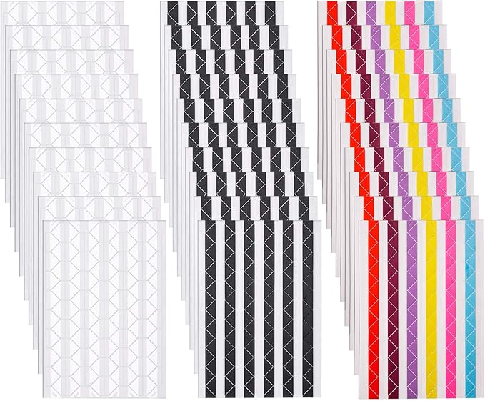 3060 Pieces Photo Corner Stickers Self Adhesive Picture Corners for Scrapbooking, Photo Album (Black, Clear and Multicolored)