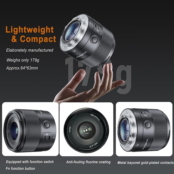 YONGNUO E Mount Lens, APS-C Frame Lenses for Sony E Mount, STM Auto Focus Prime Lens,35mm-50mm f/1.8 Lens for Sony ZV-E1, A1, A7RV, A7RIV, A7RIII, A7RII, A7R, A7IV, A7III, A7SIII, A7II (35mm F1.8)