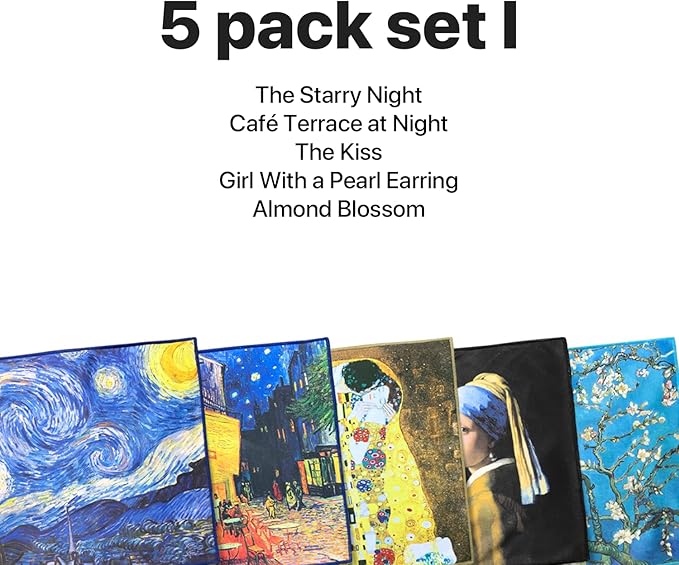 Large [5 Pack] World Best Classic Art Collection 3 - Ultra Premium Quality Clean & Clear Microfiber Cleaning Cloths (Best for Camera Lens, Glasses, Screens, and All Lens.)