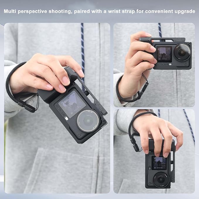 Portable Handheld Extension Grip for DJI Osmo Action 6, Ergonomic Non Slip Holder, Sport Camera Osmo Action 6 Full Protection Frame