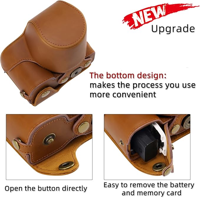 Hargedis XEVN for Sony ZV-E10 case,for Sony ZV-E10 case,Premium PU Full Body Leather Camera Case Bag for Sony Alpha ZV-E10 Fit 16-50mm Lens with Camera Shoulder Strap