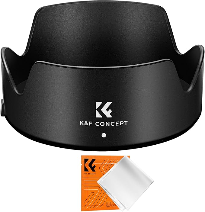 K&F CONCEPT Lens Hood Compatible with Canon RF 24-105mm F4-7.1 is STM,EF-S 18-135mm f/3.5-5.6 is USM Lens, Reversible Snap on Camera Lens Shade Replacement of EW-73D Hood