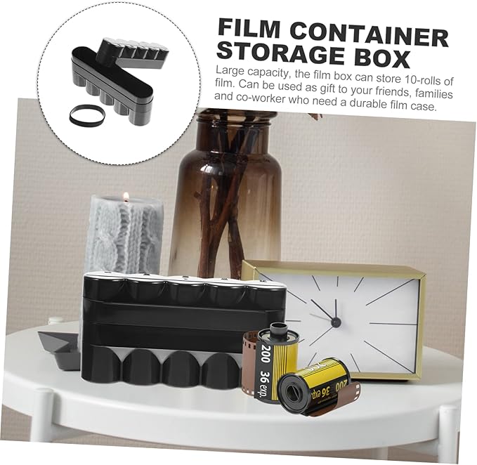 120 Film Roll Storage Box Hard Plastic Film Canisters Organizer Dividers Protective Empty Case for Photography Enthusiasts