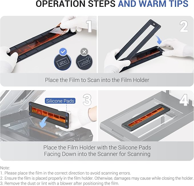 JJC Negative Film Holder Mounts for 35mm Compatible with Film Scanners Copying Equipment, Holds 6 Negative Frames On Digitizing Adapter Set