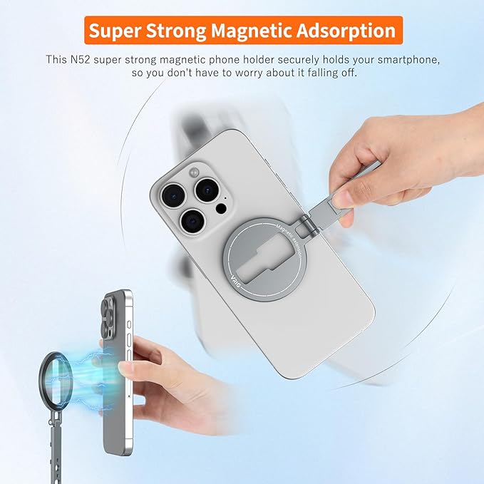 VRIG Phone Tripod Holder Mount for MagSafe,Aluminum Tripod Mount Adapter with 1/4”-20 & Cold Shoe for Video Recording for iPhone 17 16 15 14 13 12 Pro Max Plus Series