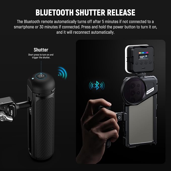 NEEWER Cold Shoe Cover for PA045E Bluetooth Shutter Side Handle Grip (2 Pack), ABS + PC Cold Shoe Protector with CR2032 Replacement Coin Battery and Phillips Screwdriver, RT005E