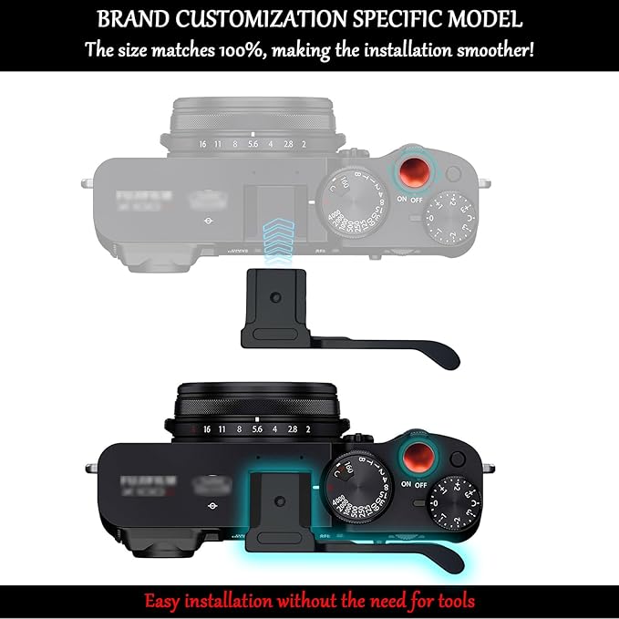 ZUUINAO Upgraded Metal hot Shoe Thumb Grip with hot Shoe Cover, Suitable for Fuji x100vi Fuji X100V Camera (Original Standard Specifications)