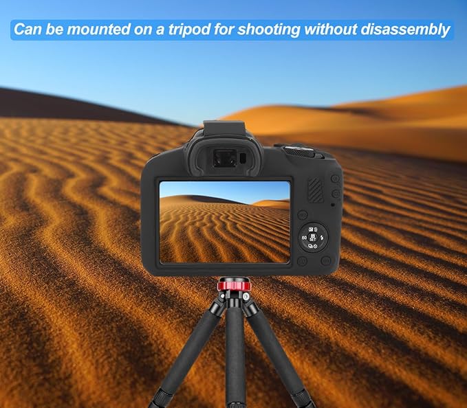 Pocoukate Case for Canon EOS R100 Camera, Soft Silicone Protective Cover Skin with EOS R100 Screen Protector Accessories for Canon EOS R100 Mirrorless Camera Silicone Case - Black