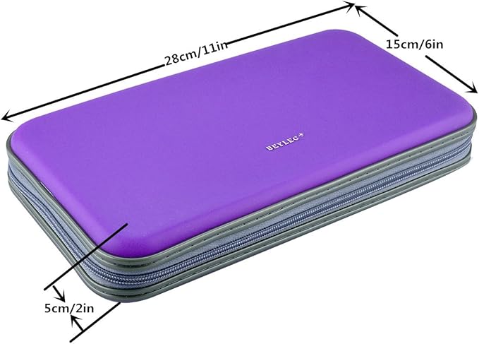 72 Capacity Heavy Duty CD DVD Blu-ray Media Case Storage Holder Organizer Wallet (Purple)