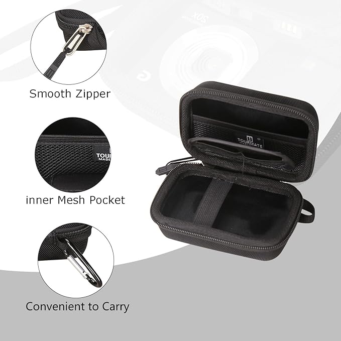 Hard Storage Case for CAMKORY/VAHOIALD/QONGUDS/Canon PowerShot 180 190/Sony DSCW800 830 Digital Camera Case Only (Black)