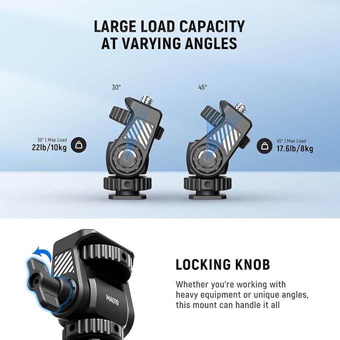 NEEWER Field Monitor Mount Holder with Cold Shoe Adapter 360 Swivel 180 Tilt Anti Twist Screw/Cleaning Cloth, Compatible with Atomos Ninja 5"/7" Camera Monitor Compatible with SmallRig Cam Cage, MA019