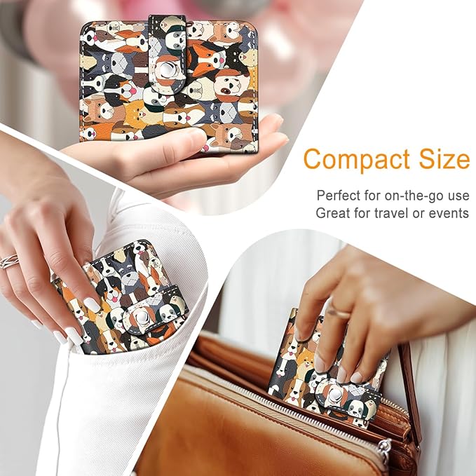 Lebrocoli Dogs Small Photos Album for 2x3 Inch Films, 56 Pockets Mini Cute Albums Book for Polaroid Fujifilm Instax Mini Instant Camera Printer, Kpop Photocard Pictures Binders Holders Storage