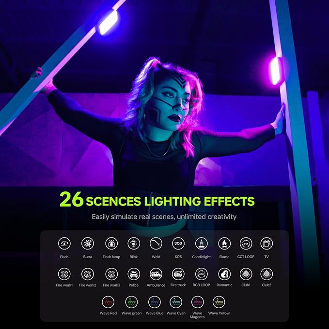 VILTROX Magnetic RGB Video Light 360° Full Color Portable LED Camera Light Panel with APP Control/Cold Shoe Mounts/CRI 97+/2500K-8500K/4000mAh/26 Light Scenes for Photography,Vlogging,Selfie Lighting