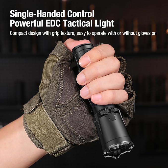 klarus Tactical Flashlight with Holster, XT11GT Pro 3300 Lumens Tactical Flashlight with Rotating Holster Combo | USB-C Rechargeable, 4000mAh Battery, 1345ft Beam, Tactical Dual-Switch