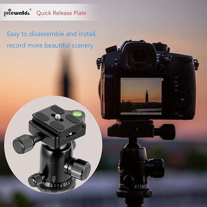 Universal Tripod Quick Release Plate, Quick Release Plate, Arca Swiss Plate with 1/4 Inch Slotted Screw, C-Ring/D-Ring Screw, 1/4"-3/8" Screw, for DSLR Camera Tripod Ball Head(PU-50)