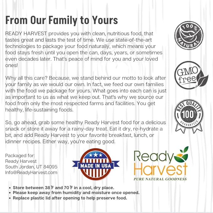 Ready Harvest Emergency Food - Parboiled White Rice | Survival Food | Pantry Staples | #10 Can | 30-Year Shelf Life | 4 lbs | Cans Filled to the Top