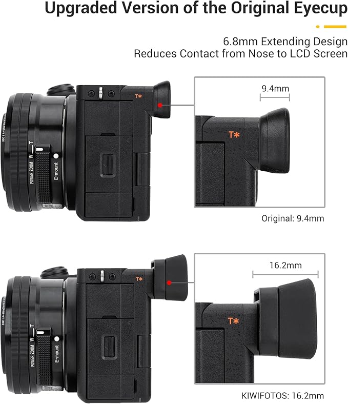 A6700 Eyecup Eye Cup Eyepiece, FDA-EP20 Eyepiece, Upgraded Soft Silicone Eyecup, Replaces Sony FDA-EP20, Custom Fit, Increased Depth Better for Viewfinder Protection, Comfortable to Eyeglass Wearers