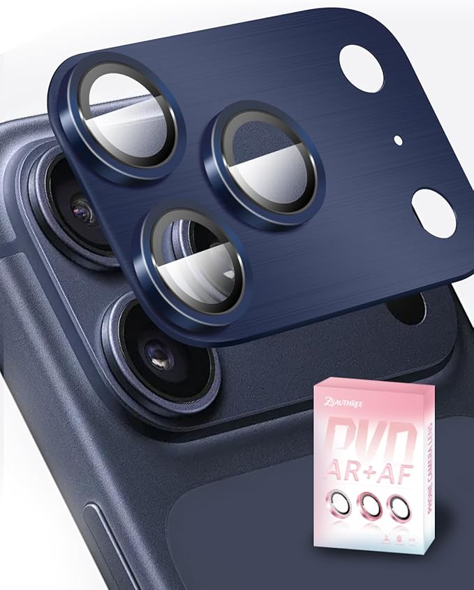 Camera Lens Protector for iPhone 17 Pro,Metal Frame Tempered Glass - Anti-Break,Strong Adsorption,Case-Friendly - Deep Blue