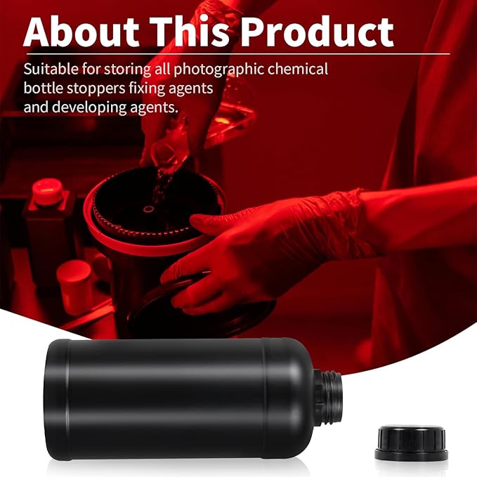 3X 1000ml Round Container Darkroom Chemical Storage Bottles Film Photo Developing Processing Equipment 1L