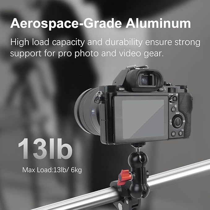 Super Clamp Mount Kit with 360° Ballhead Magic Arm – Universal Camera Mount with 1/4"-20 Screws for DSLR Camera,Led Lights,Action Cameras,and More