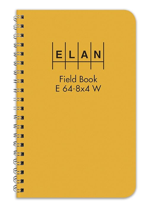 Elan Publishing Company - E64-8x4W Yel-6 E64-8x4W Wire-O Field Surveying Book 4 ⅞ x 7 ¼ Yellow Stiff Cover (Pack of 6)
