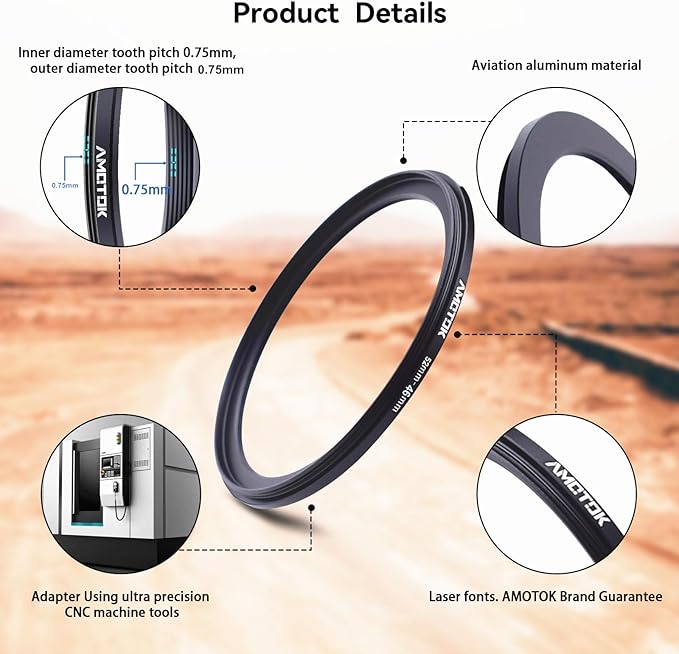 52mm Lens to 46mm Camera Lens Adapter,52mm-46mm Filter Step-Down Ring,Compatible All 46mm Filter Accessory.Made from CNC Machined