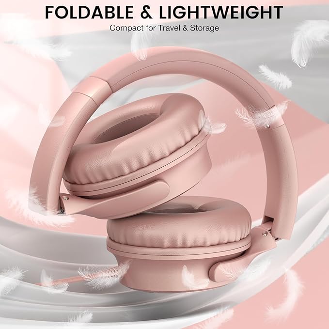 USB C Wired Over-Ear Headphones with Microphone, Volume Control, Share Port, and Adjustable Headband Foldable Stereo Headset for iPhone 16, Samsung, Laptop, Gaming, Travel