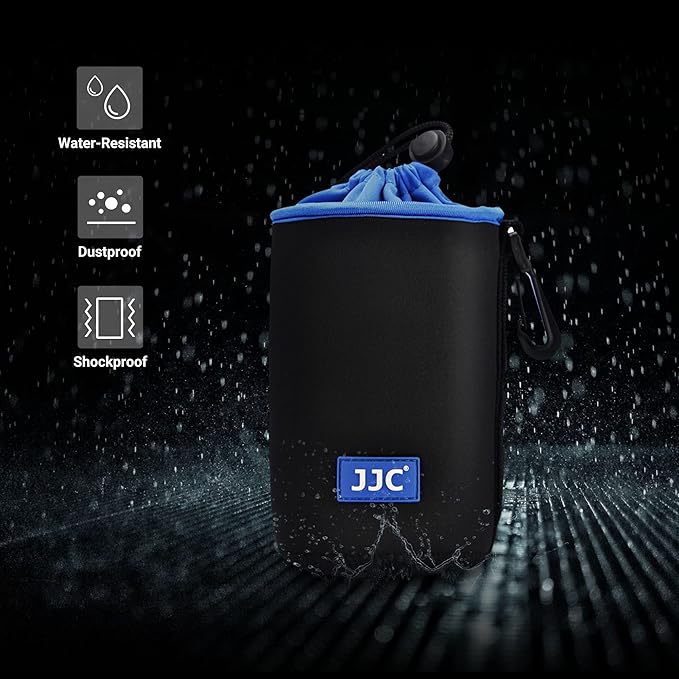 JJC Drawstring Neoprene Camera Lens Pouch Case, Protective Lens Bag for DLSR Mirrorless Lenses Up to 3.9 x 11.0" (D X H) for Canon EF 70-200mm EF 100-400mm EF 70-300mm AF-S 70-200mm and More