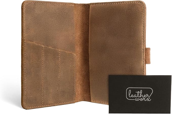 Rustic Cover for Field Notes (3.5 x 5.5 in. Notebook not Included) with Pen Slots, Protective Storage for Journal, Full Grain Leather, Handmade (Single Malt Mahogany)