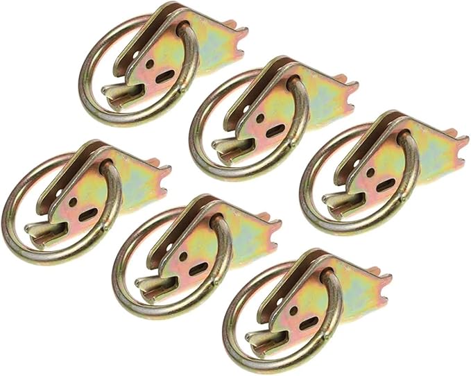 Cargo Steel E-Ring Tie Down Hooks 6PCS Cargo Trailer Anchors - Heavy Duty E Track Tie Down (Truck/Car) for E-Track Rail/Single System