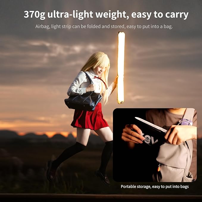 INKEE GC30 RGB LED Tube Light 30W 35.5"/90cm Handheld Video Light, Waterproof Inflatable Photography Light with Magnetic Mount, 2000-10000K CRI 95+ for Filmmaking, Studio, YouTube, Content Creators