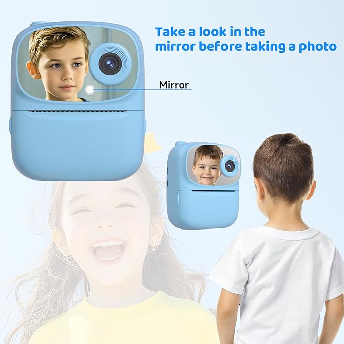 Kids Instant Print Camera 2025, 32GB Memory, Dual Lens with 2.4-Inch Screen and 1080p HD, Nice Gift for Boys and Girls Ages 4-13, Ideal for Toddlers and Teenagers