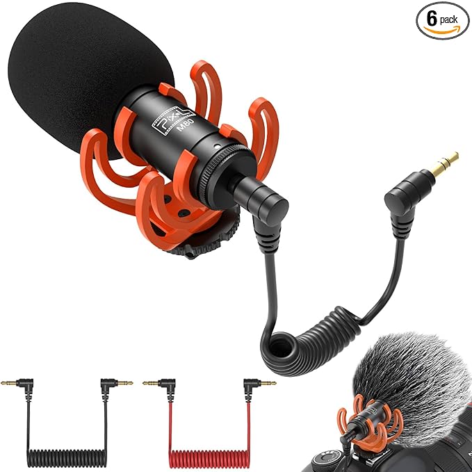 Camera Microphone Shotgun Mic Professional Super Cardioid Video Microphone Perfect for Canon EOS, Nikon DSLR Cameras and Camcorders
