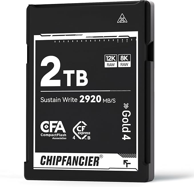 CHIPFANCIER CFexpress 4.0 Type B 2 * 968GB Memory Card Up to 3550MB/s Read 2920MB/s Write-Raw 8K Video Recording Compatible with Nikon D5/D6/Z7/Z9 Panasonic Canon EOS DJ for Photographers Black