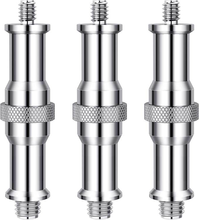 NEEWER Pack of 3 Standard 1/4 to 3/8 Inch Metal Converter Thread Adapter Spigot Stud for Studio Light Stand, Hotshoe/Coldshoe Adapter, Ball Head, Wireless Flash Receiver, Trigger - ST23