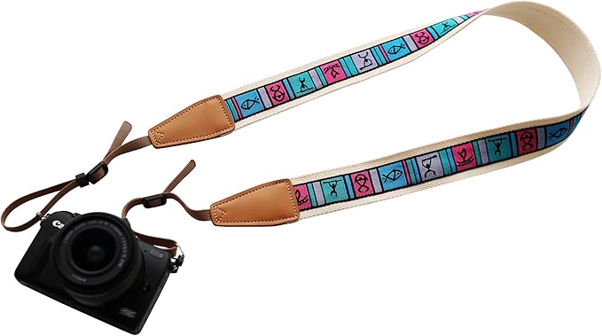 Original Design Personalized Adjustable Camera Strap Hieroglyphs, Fit for Canon Nikon Sony Olympus Interchangeable Lens Digital Camera/DSLR etc.
