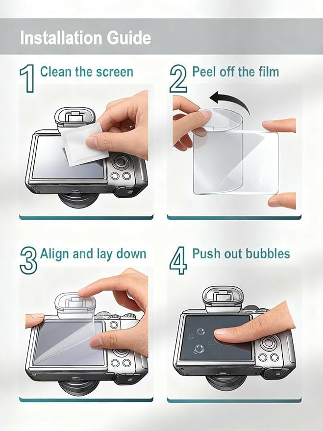 iDaPro XE-5 Screen Protector for Fujifilm X-E5/Fuji XE5 [3Pcs] +Hand Lanyard [1Pcs],Tempered Glass for X-E5,Anti-Scratch|9H Hardness|Anti-Bubble|Easy Installation