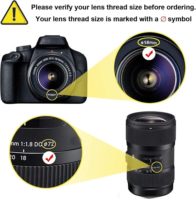 Camera Lens Hood Collapsible Reversible Filter Thread Rubber Digital Hood DSLR Cap Shade (For 70-90mm Lens)