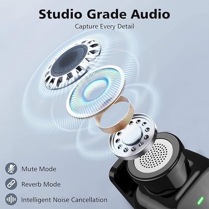 Mini Wireless Lavalier Microphones for iPhone 15/16/17 & Android, 30H Battery Life with Charging Case, Lapel Microphone Wireless for Video Recording Vlogging