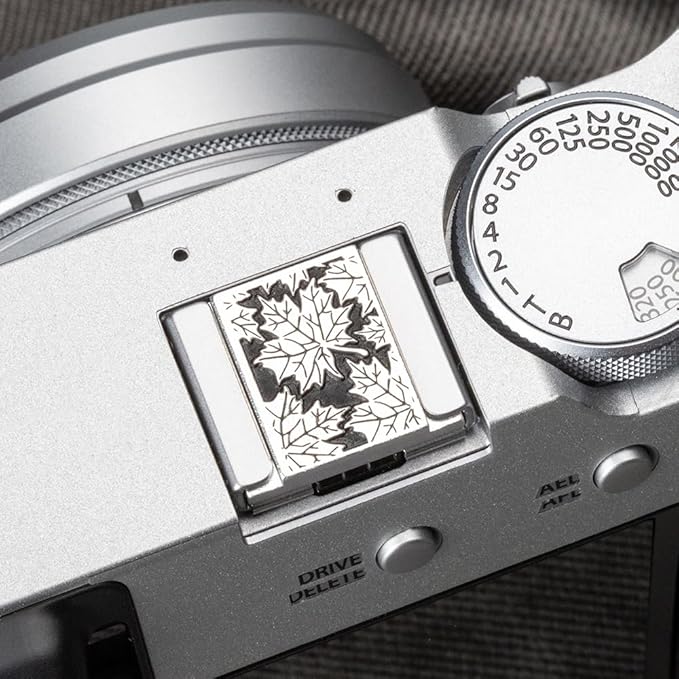 DBZZ Leaf Camera hot Shoe Cover and Camera Shutter Button for Nikon zf for Fujifilm X-T5 X-T4 X-T3 X-T30 II X-T20 X100VI X100V X100 X-PRO3 X-PRO2 X-S20 X-S10 (Aluminium Leaves Cover)